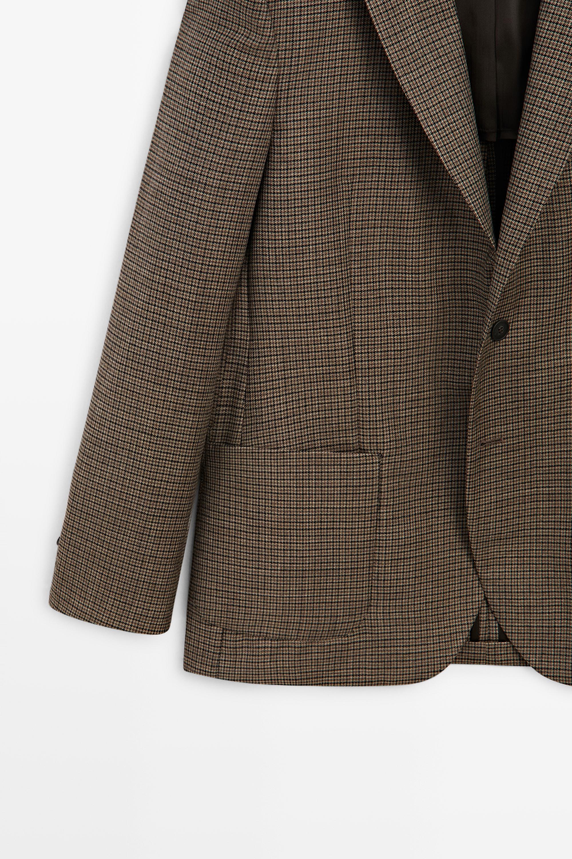 100% wool houndstooth blazer